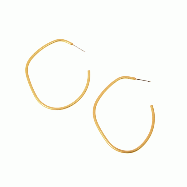 Irregular Hoop with Post Earring