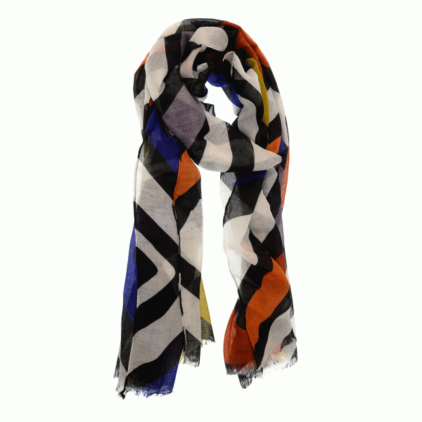 Ivory Bold Zig Zag Scarf